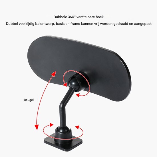 Babyspiegel voor auto - spiegel - 360 ° verstelbare autospiegel baby - Lijmbevestiging - brede hoek verbrijzingsvrije achterbankmonitor voor kinderen observeren, voorruit, dashboard van Uppy's Choice — afbeelding 2