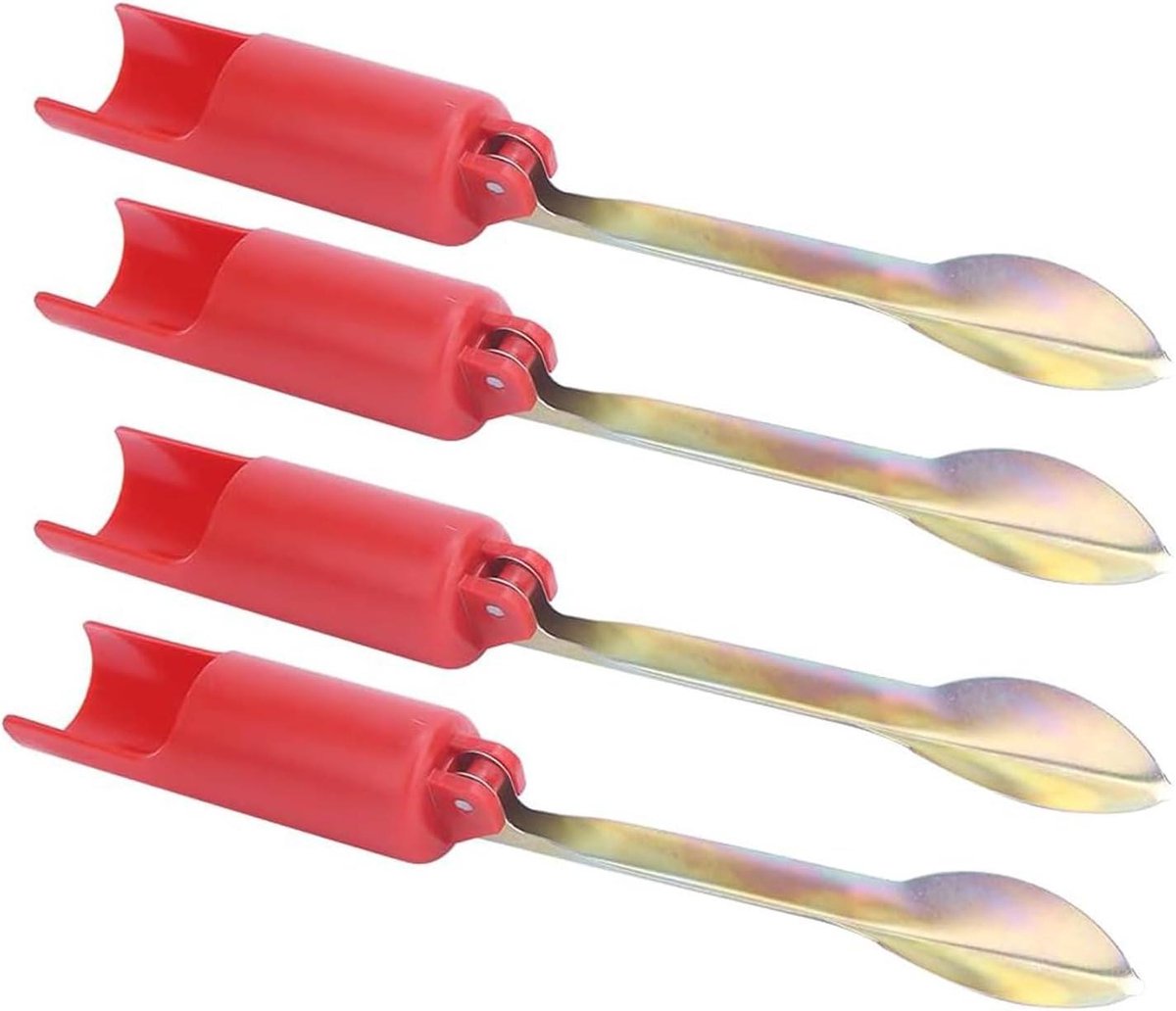 Allecto Plus - 4 stuks Opvouwbare Hengelhouder Rood 32 cm - Houder Stand Paalbeugel - Visgerei Accessoire voor Rivier en Strand.