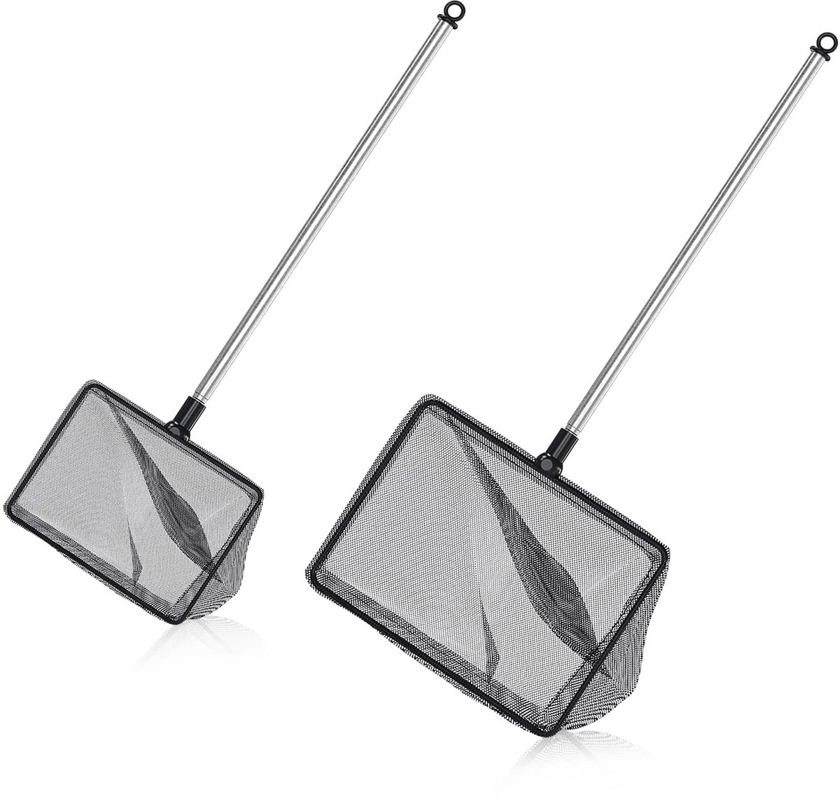 Schepnet voor aquarium - garnalenvangnet - 2 stuks - zwart