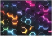 WALLARENA - Fotobehang - 400x280 cm - Hexagonen 3D Gaming Jeugdtapijt