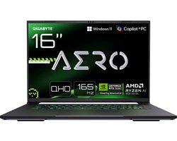 GIGABYTE AERO X16 2WHA3EEC65DP - QHD Gaming Laptop - Ryzen AI 9 HX 370 - RTX 5070 - 16 inch - 165 Hz