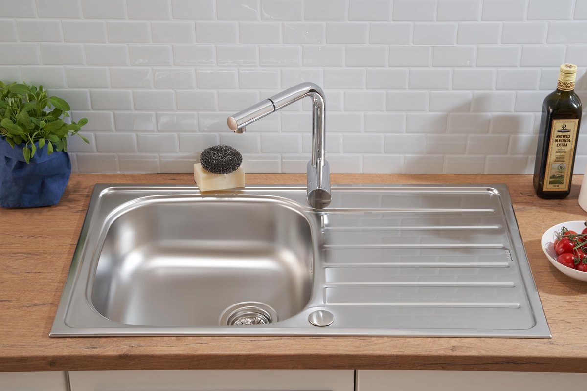 Ibenzoa® Ruime en Moderne Roestvrijstalen Spoelbak met Groot Afdruipvlak voor Keuken