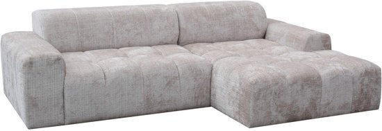 canapé d'angle manu- salon droit- tissu structuré beige- canapé d'angle beige