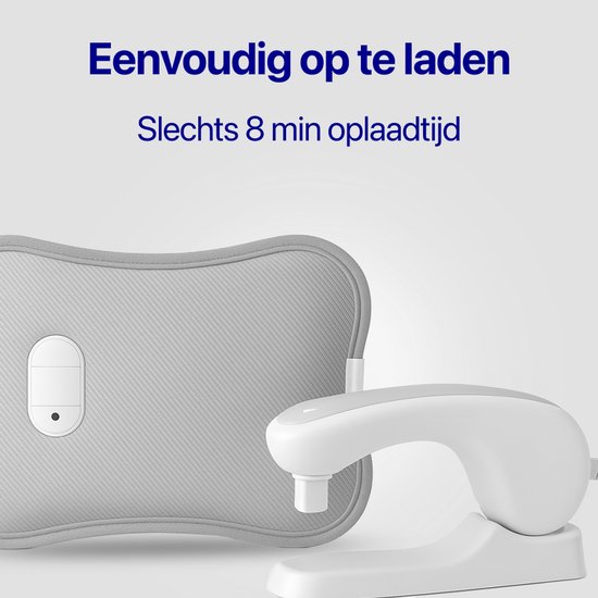 Living Needs - Elektrische Kruik - Grijs - Comfortabel & Langdurige warmte - Slechts 8 minuten oplaadtijd - Warmwaterkruik voor volwassenen en baby's