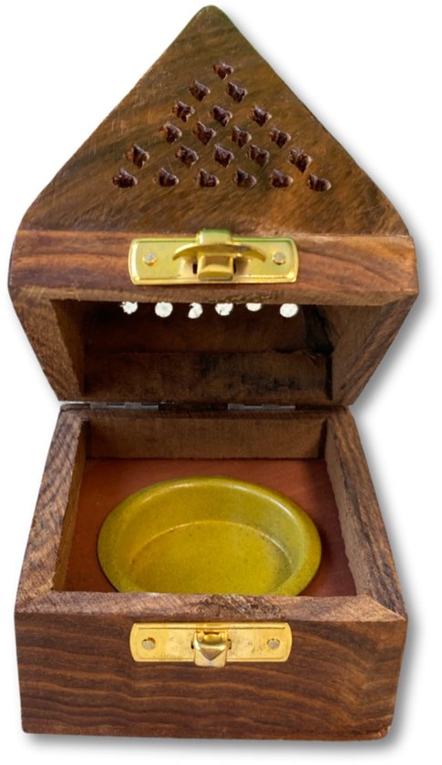 Foto: Kegel wierook brander piramide hout wierook houder
