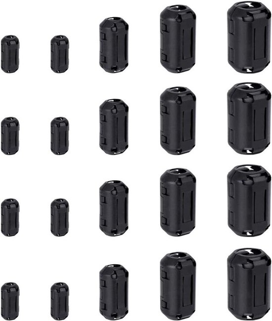 Lot De 5 Anneaux De Ferrite à Clipser 7 Mm - Suppression RFI/EMI Bruit Câbles Électroniques Noir