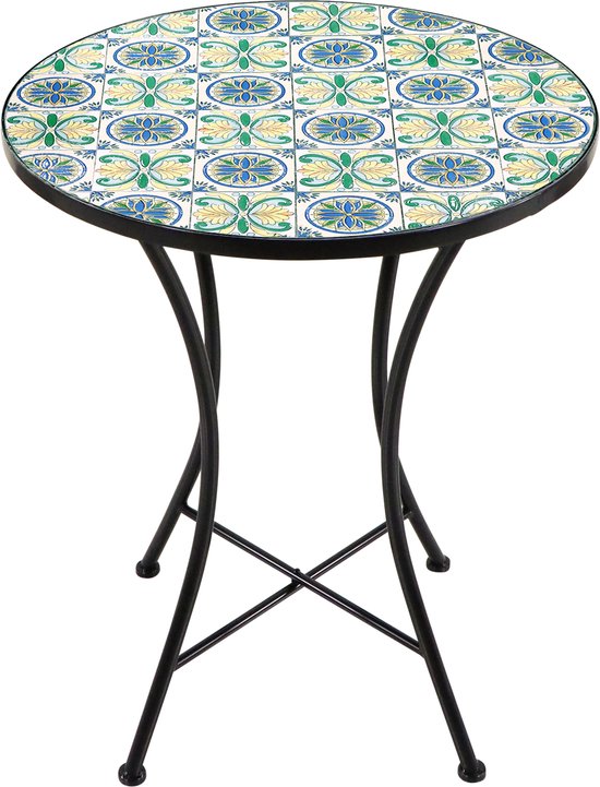 Luminart Bijzettafel - Ronde Mozaïek Bistrotafel buiten - 30x50 cm