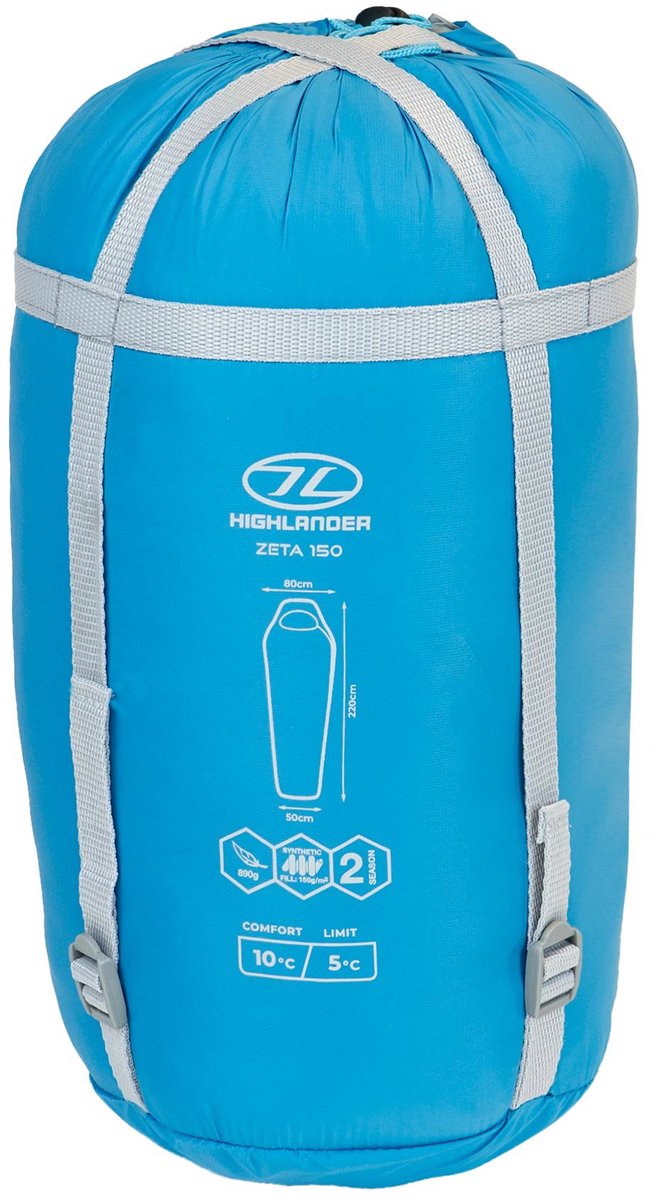 Highlander mummyslaapzak Zeta 150 Sky Blue 5°C - Blauw van Highlander — afbeelding 3