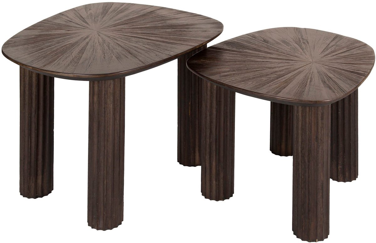 Luxe Salontafel set van 2 - Salontafel Buiten (62x50x43cm) - Salon Tafel - Salontafel Woonkamer - Bijzettafel voor Buiten / Woonkamer / Tuin - Bijzettafeltje Tuin / Woonkamer / Buiten - Bijzettafeltjes Woonkamer