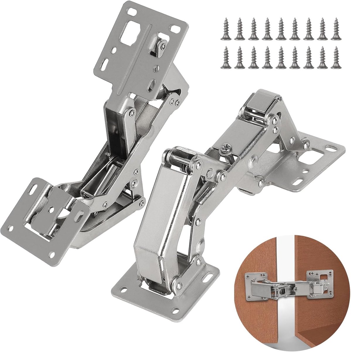 Allecto Plus - 2 x kastscharnieren 175 graden softclose - inclusief 18 schroeven - deurscharnieren voor houten kasten