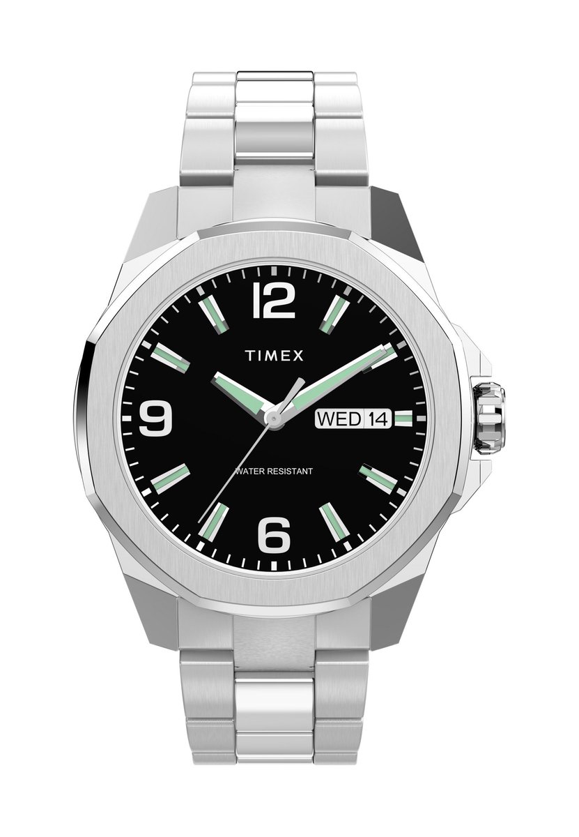 Timex Essex Ave 46 Quartz Analoog Horloge Zilveren Toon Kast: 100% Loodarm Messing | Armband: 100% Roestvrij Staal 46 TW2W92700AJ