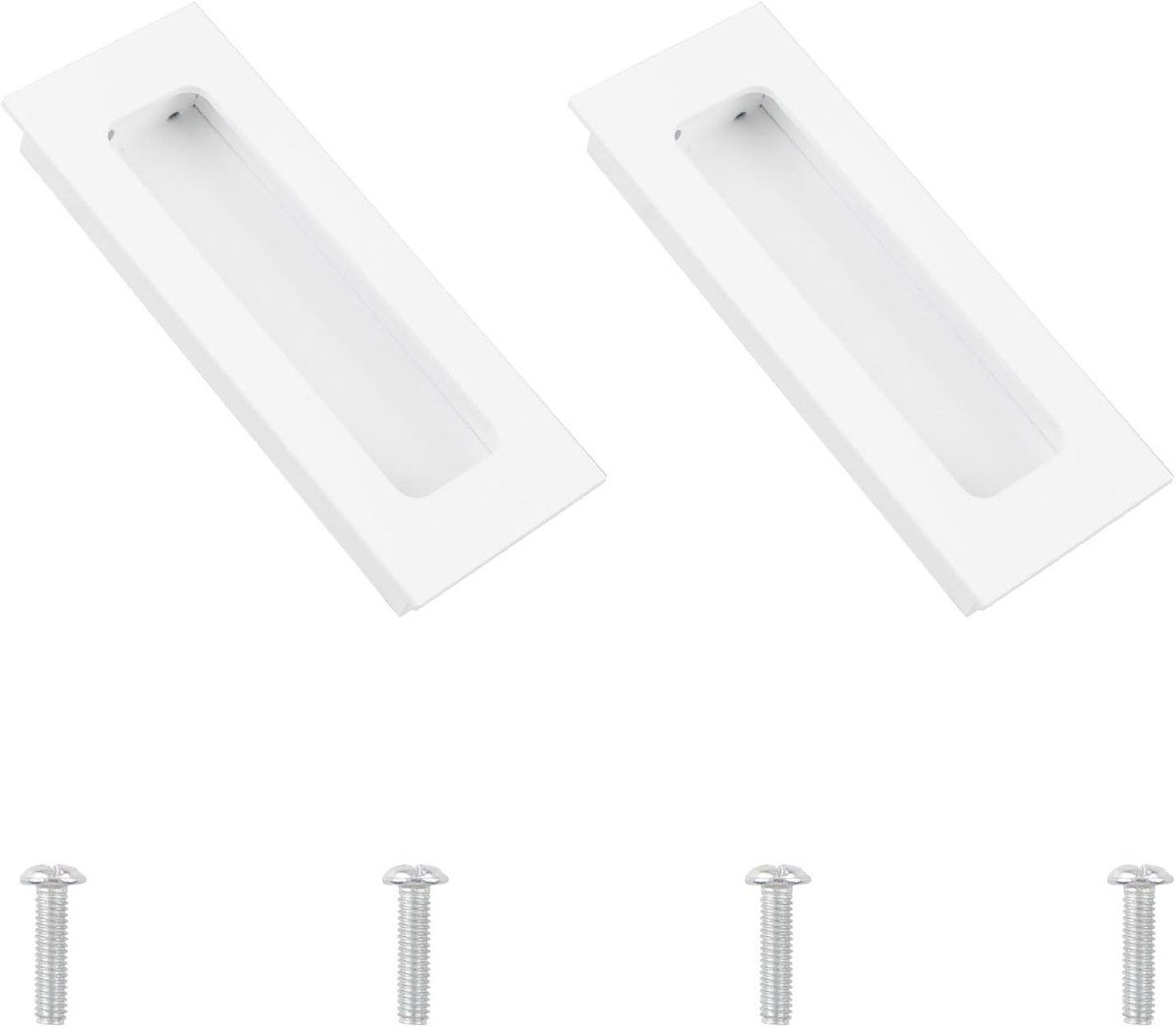 Allecto Premium - Set van 2 aluminium schuifdeurgrepen in warmwit - Rechthoekig design - Voor schuifdeur kasten - Set van 2 stuks