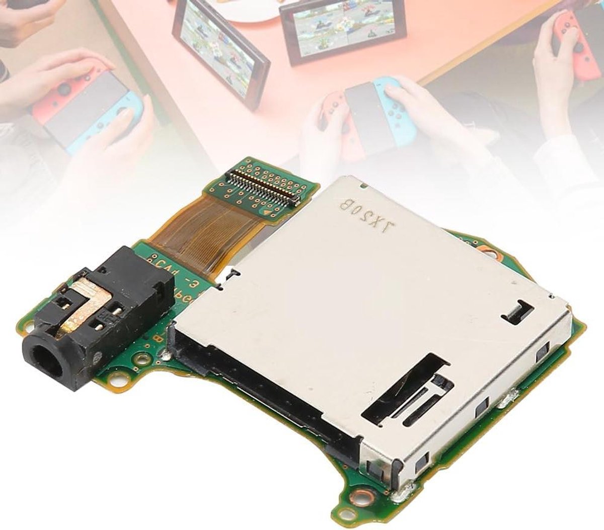 Sleuf voor gamekaart met hostlezerlade en hoofdtelefoongat poort voor Nintendo Switch