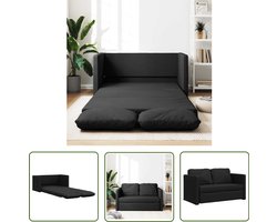 vidaXL Slaapbank - Vloerslaapbank - Slaapbank vloermodel 2-in-1 112x174x55 cm stof zwart - 2 Persoons Bed - Zweefstoel - Lounge Stoel