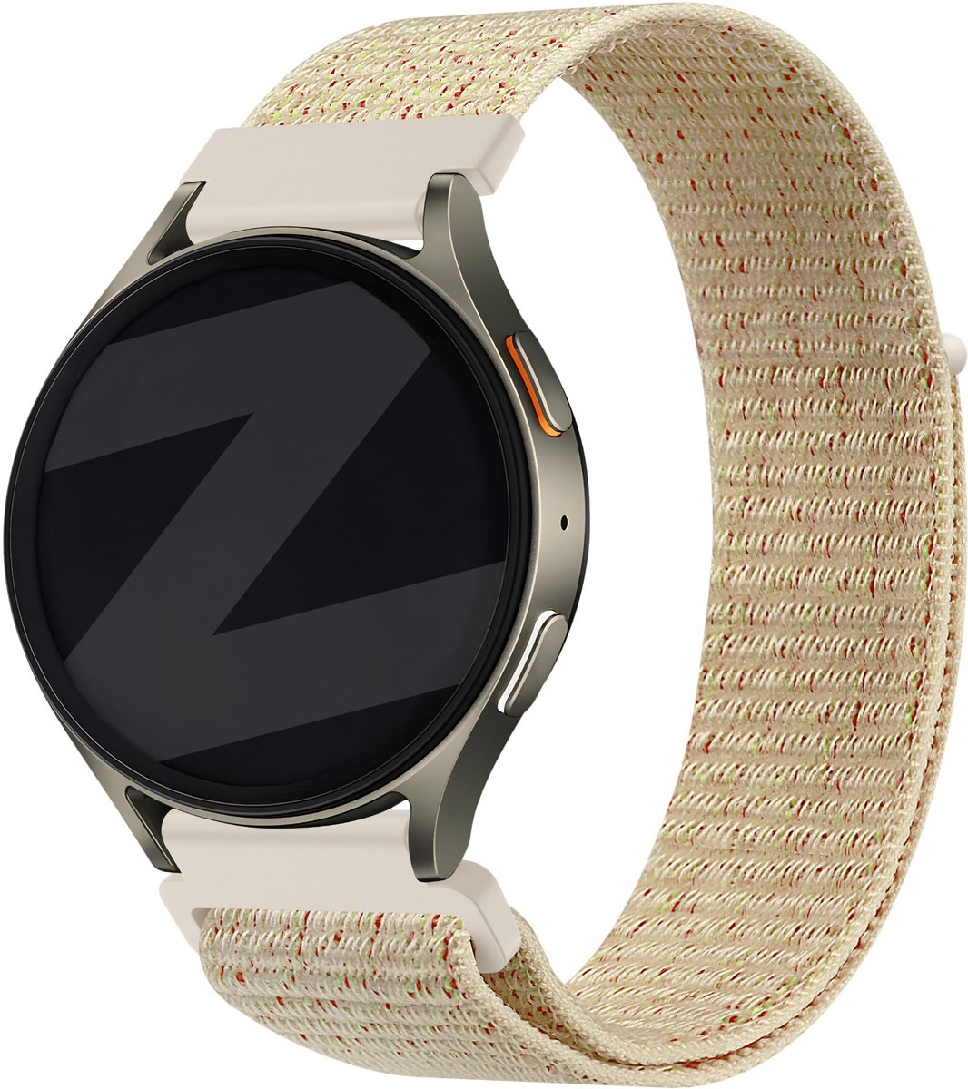 Bandz Smartwatch bandje 20mm nylon 'Easy fit' met klittenband - geschikt voor Samsung Galaxy Watch 4 / 5 / 6 / 7 (Classic / Pro) / 3 - 41mm / Active - 40 & 44mm / FE - Amazfit GTS 1-2-3-4 - Polar Ignite / Unite / Pacer (blossom)