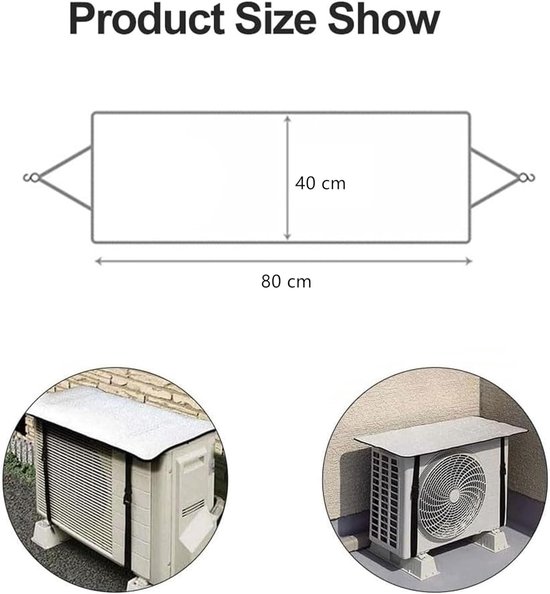 Beschermhoes voor Buiten Airconditioningseenheden - Aluminium - 80 x 40cm van Merkloos	 — afbeelding 2