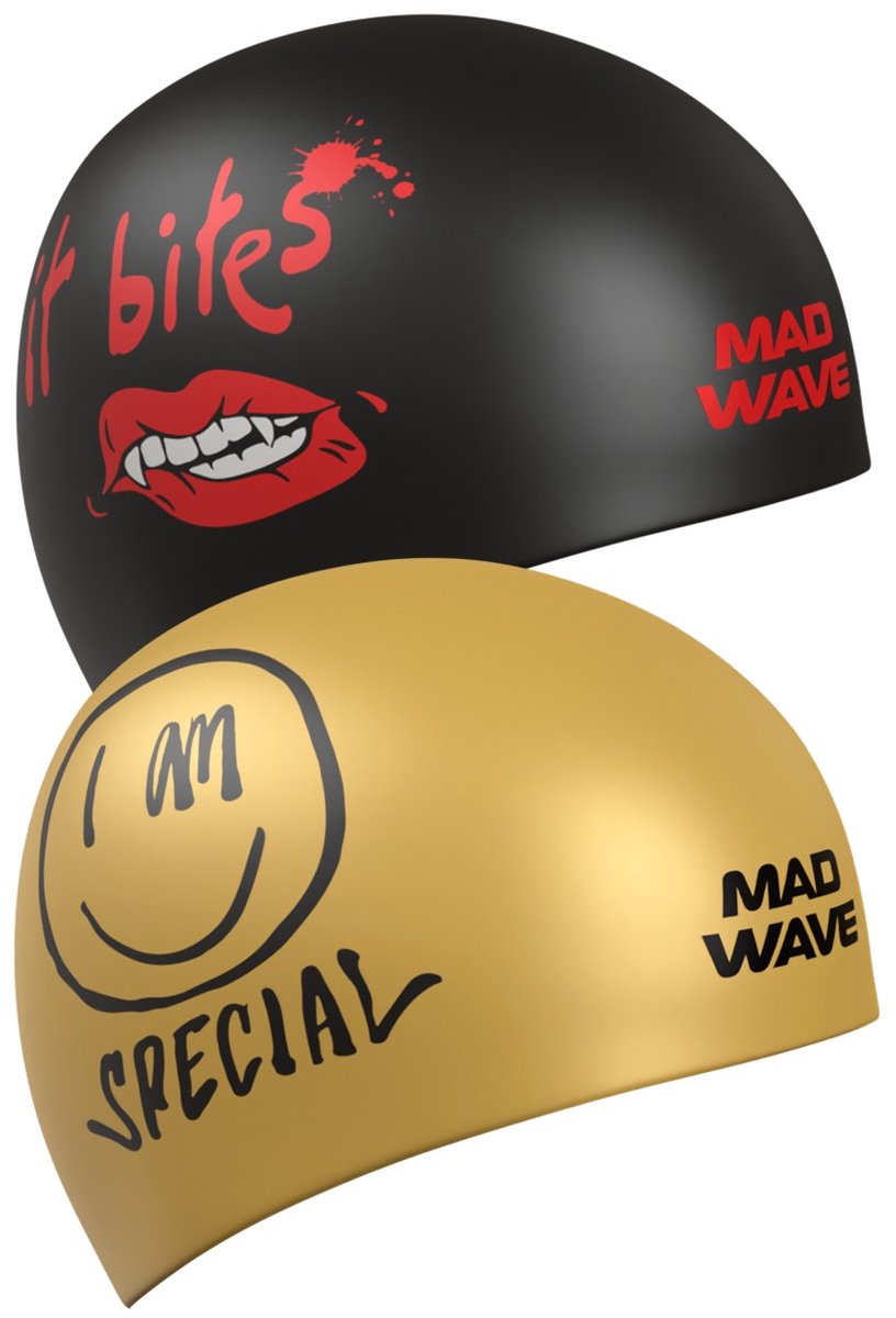 It bites reversible Silicone Swim Caps - Unisex | Mad Wave Accessoires