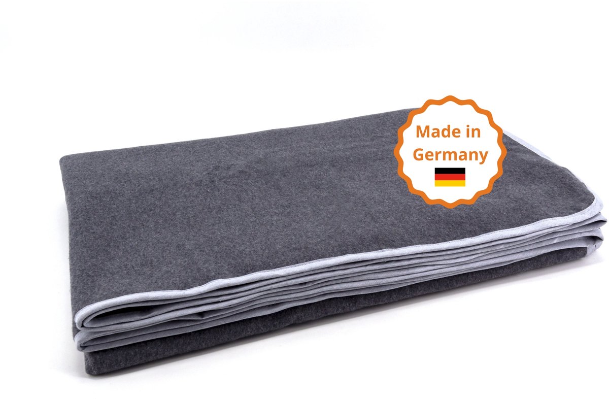 sleepling 150 x 200 cm premium plaid | knuffel- en sofadeken | van katoenmix | Made in Germany | wasbaar op 30 graden | donkergrijs
