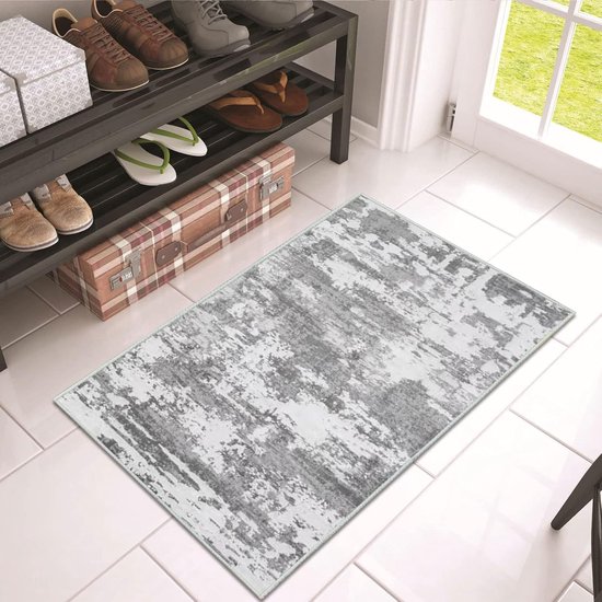loper, lange vloerkleed voor hal 80 x 150 cm, antislip keukenmat, wasbaar vloerkleed, hal loper, wasbare tapijtloper, kortflusen tapijt, lange corridor tapijt, loper voor hal, hal loper