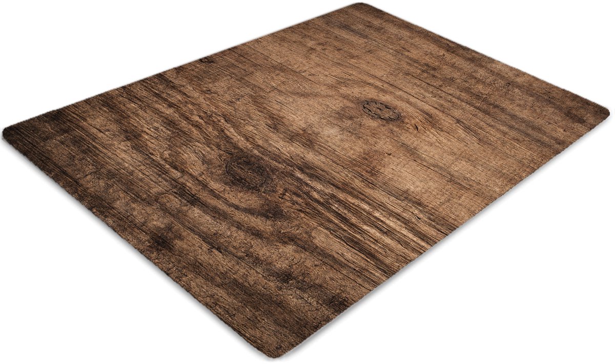 Tulup Vloerbeschermer - Hout Vloerbeschermer Bureaustoelmat - 100 x 70 cm - Bruin Pvc Vloerbeschermer - Vloerbeschermer Bureaustoel - Vloerbeschermer Tapijt - Stoel Mat - Kantoordecoraties
