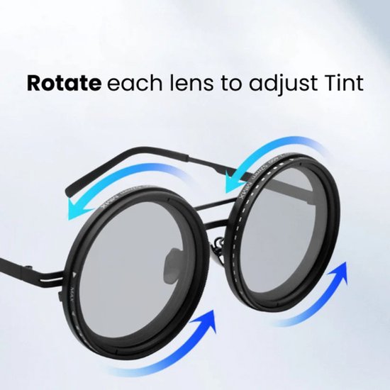 Vivva - Zonnebrillen Verstelbare Helderheid - 9 Niveaus Tint Regeling - UV400 Bescherming - Gepolariseerde Lenzen - Titanium Frame - TINGLAS van Merkloos — afbeelding 2