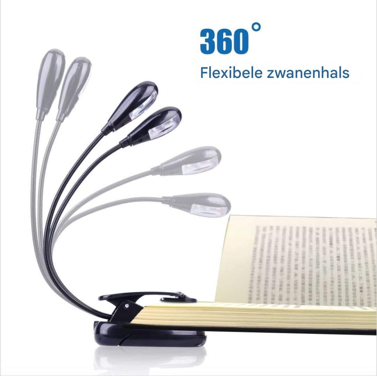 2 stuks Muziekstandaard lamp - 4 LED-boeklampjes - Clip-on pianolamp - Werkt op USB en AA-batterijen - Veilig voor de ogen en draagbaar - Geschikt voor laptops, computers, e-readers - Geschikt voor muzikanten, pianisten, kinderen en reizen - Zwart — cadeau in Gadgets - foto 6