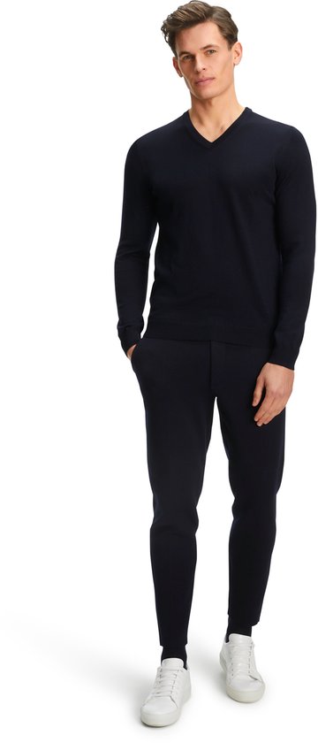 Pull col V en laine mérinos FALKE 60911 6437 ciel nocturne M
