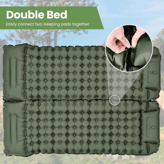 RFWR® Ultralichte campingmatras met kussen en ingebouwde voetpomp - Zelfopblazende slaapmat voor buitenactiviteiten van RFWR — afbeelding 5