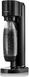 Zwarte Sodastream Gaia bruiswatertoestel met een fles bruiswater.