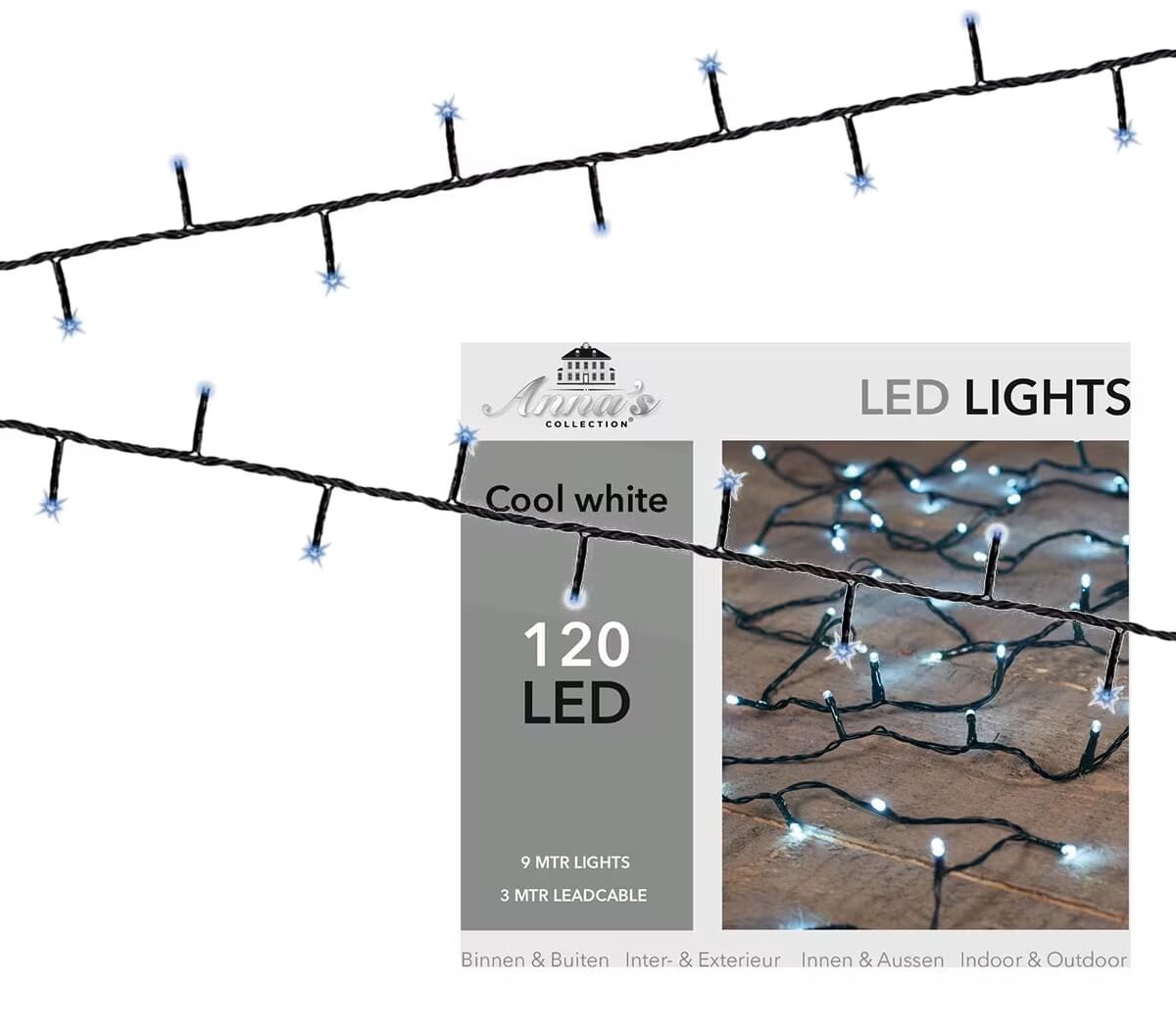 Anna's Collection Kerstverlichting met Trafo - 120 LED's - 9 meter - Koel Wit