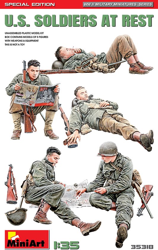 1:35 MiniArt 35318 U.S. Soldiers at Rest - Special Edition Plastic Modelbouwpakket