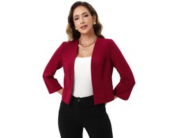 Dames Blazer 3/4 Mouw Bolero Ruffle Zoom Maatpak Jassen Slim Jas