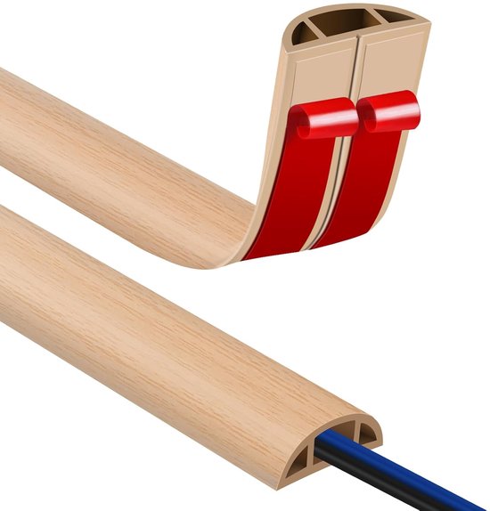 3 Meter Mini Kabelkanal Selbstklebend, Flexibel Halbrund, Kabelschutz für Wand und Boden