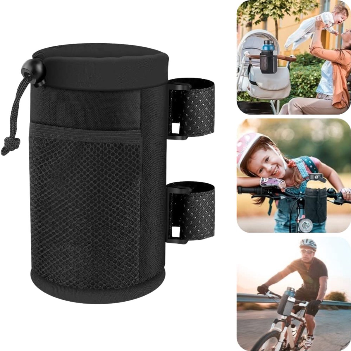Bidonhouder voor op de fiets - Thermo-geïsoleerd - Geschikt voor stuur en kinderwagen