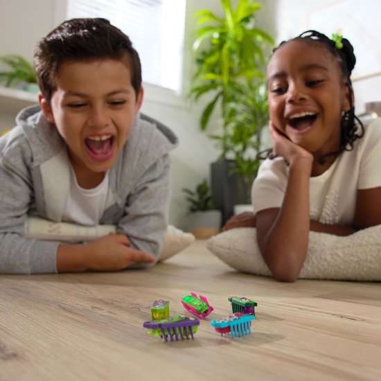 HEX BOTS nano 5 Pack, 4 nano Bots met extra Flash nano, sensorisch speelgoed voor kinderen en katten met trillingstechnologie, insecten- en minirobotspeelgoed