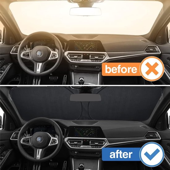 UV-bescherming Auto Zonneklep - Opvouwbaar, Warmte-Isolerend, Voorruit 142×80 cm — afbeelding 5
