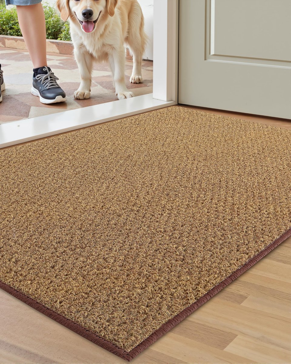 Ibenzoa Fraaie en Praktische Deurmat voor Binnen en Buiten - 60x110cm, Antislip en Wasbaar, Bruin
