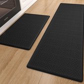 Ibenzoa® Ergonomische antislip keukenloper met schuimvulling voor langdurig comfort, zwart, 44 x 75 cm en 44 x 150 cm