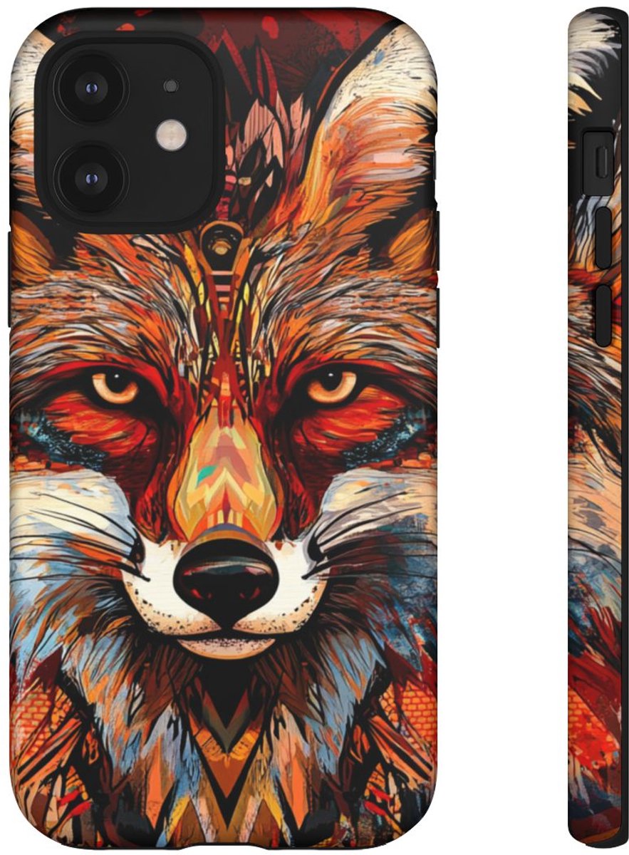 Abstracte Vos Gezicht Kunst – Telefoonhoesje Geschikt voor iPhone 12