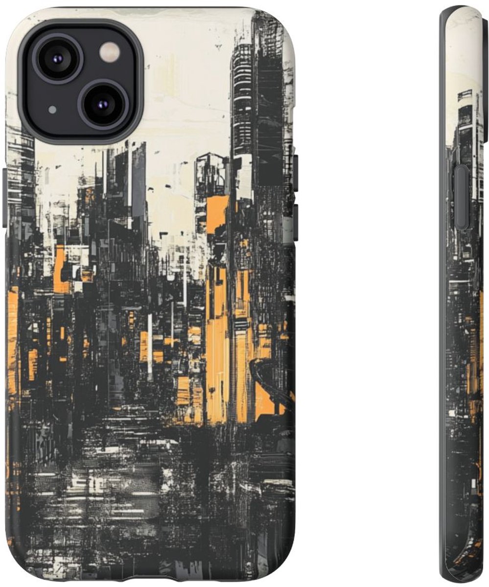 Abstracte Stadsgezicht Kunst – Telefoonhoesje Geschikt voor iPhone 14 Plus