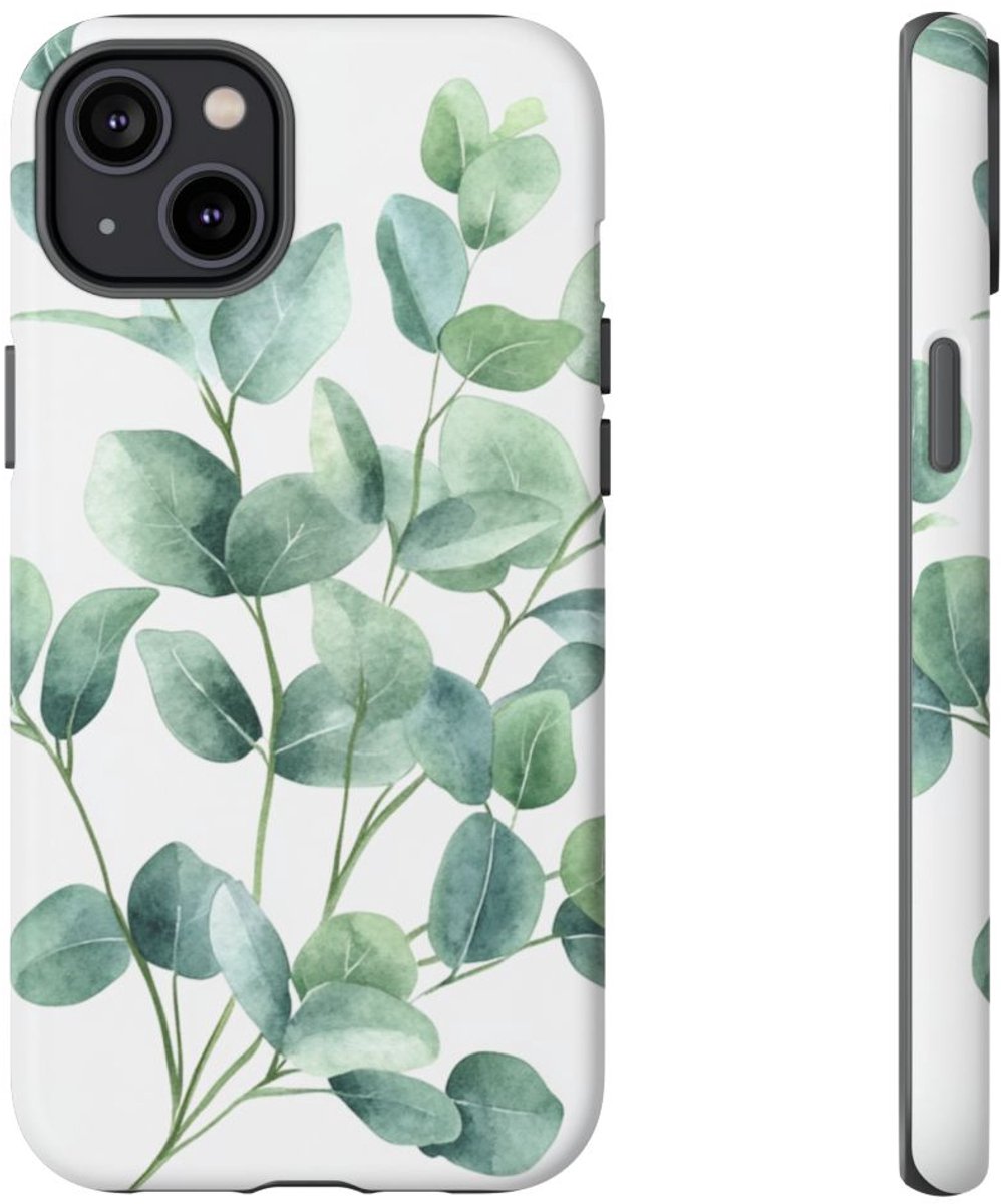 Aquarel Eucalyptusbladeren – Telefoonhoesje Geschikt voor iPhone 14 Plus