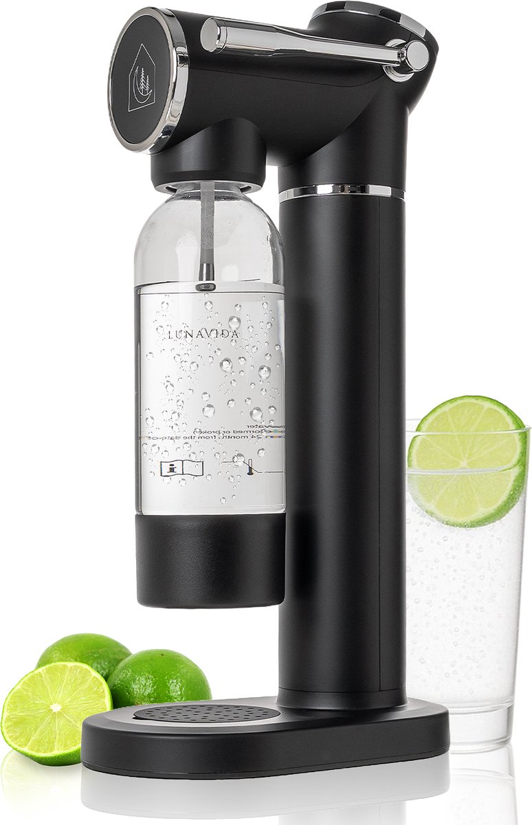 LunaVida Callisto SodaMaker | Bruiswatertoestel | Compatibel met Sodastream CO2 Cilinders en Flessen | Compact Design | Zwart