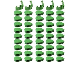 Allecto Plus - Plantenclips 50 stuks voor klimplanten en wijnstokken - Groene plantenhouders voor groenten - Klimhulp en plantensteunclips met bladvorm.
