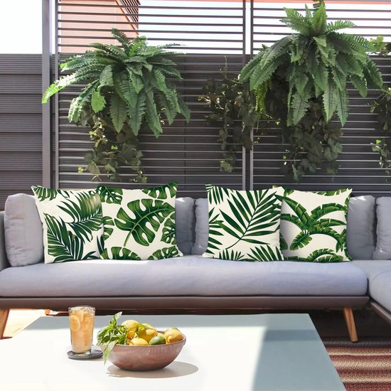 JOTOM Corduroy zachte gestreepte boho decoratieve plaid kussenhoezen 22x22 inch kussenhoezen 55x55 cm vierkante kussensloop voor bank sofa woonkamer bed woondecoratie kussenhoes set van 2 (beige wit
