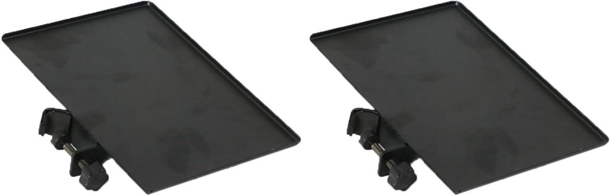 Verstelbare Mic Stand Lade 2 Stuks - Geluidskaart Houder voor Onder Bureau met Toetsenbord Lade - Speaker Accessoire met Metalen Klem - Instrumenten Tray voor Statief - Licht Stand Lash Tray - Geluid Lade Attachment met Speakers (75 characters)