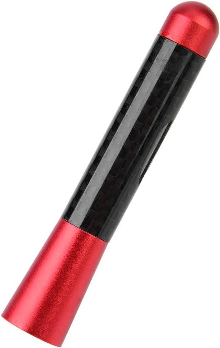 Image of 3-inch auto-vervangingsantenne koolstofvezelschroefradio kort - universele modifiie (rood) styling accessoire auto exterieur interieur.