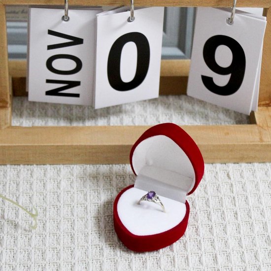 AIEX Fluwelen ringdoos voor sieradencadeau, dubbele sleuven AIEX Fluwelen ringdoos voor sieradencadeau, dubbele sleuven