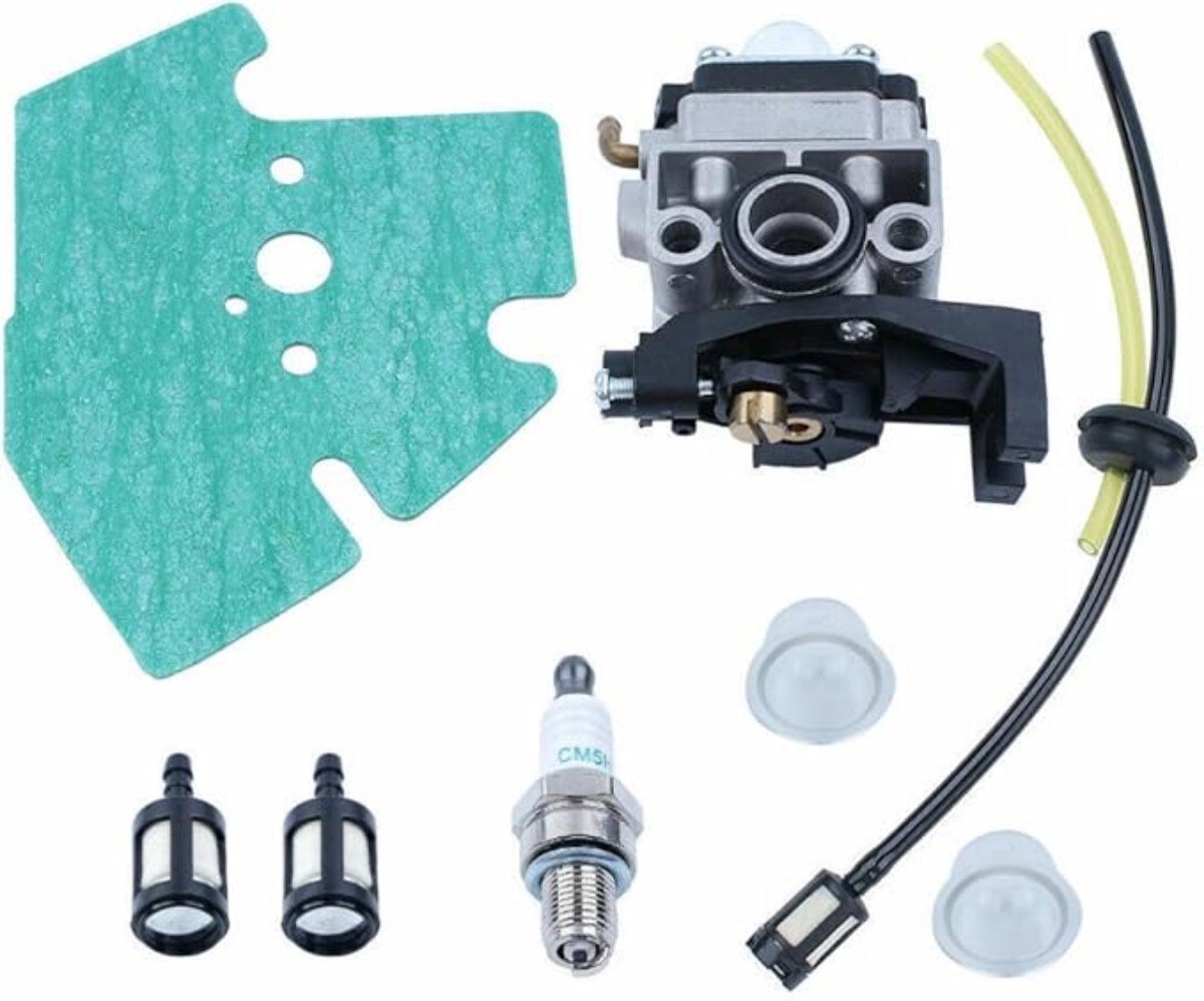Carburateur voor grasmaaiermotor - Geschikt voor Honda GX25, GX35, GX25 35, HHT35, HHT35S, FG110 - Met slang, pakking en bougieset