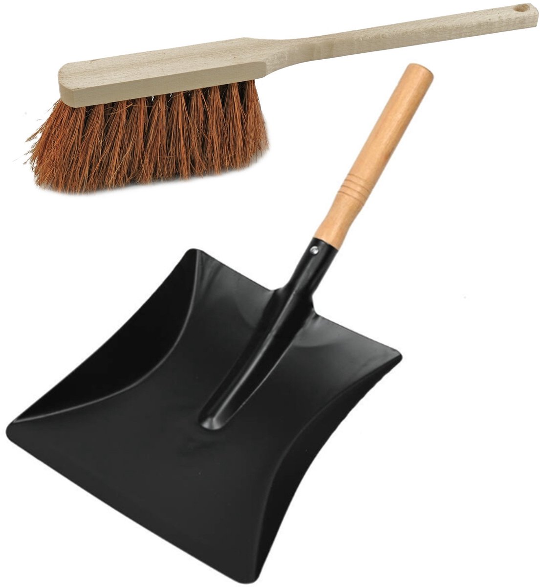 Benson Stoffer en blik set - Handveger van 45 cm - zwart metalen stofblik van 23 x 44 cm - Opvegen - Schoonmaken