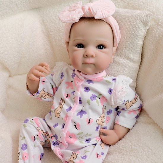 Foto: 47 cm levensechte zeer zacht aanvoelend reborn baby pop pasgeboren knuffel pop hand geschillderd haar 3d huid volledig beweegbaar hoofd ledematen siliconen vinyl schattig meisje baden in water douche fopspeen zuigfles certificaat natuurlijk uitziend